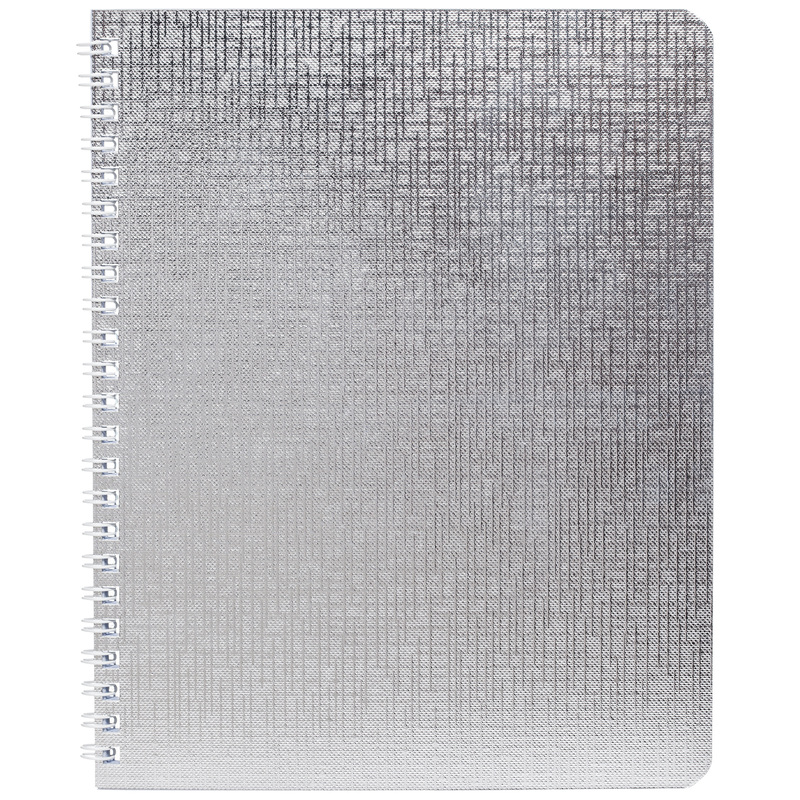 Изображение товара Бизнес-тетрадь Hatber Metallic А5 96 листов серебристая в клетку на спирали (148x210 мм)