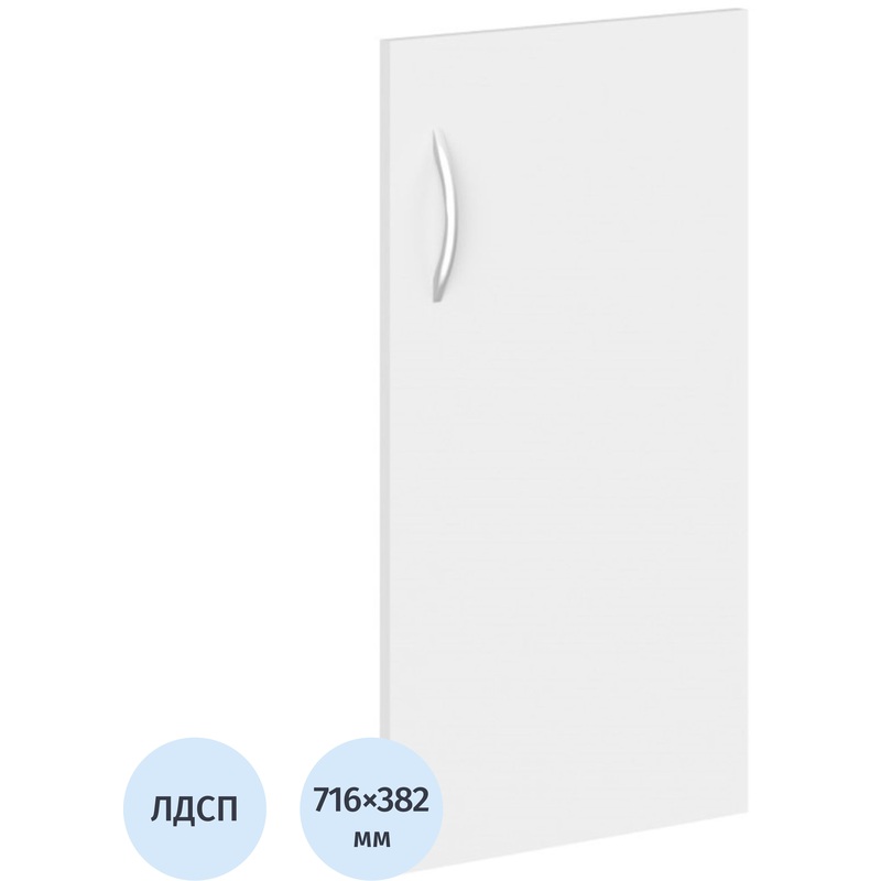 Изображение товара Дверь низкая Simple SD-2S R ЛДСП белая 382x716 мм с фурнитурой