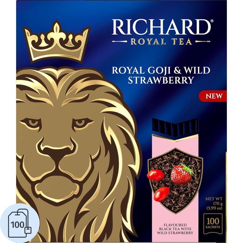 Изображение товара Чёрный чай Richard Royal Goji&Wild Strawberry 100 пакетиков