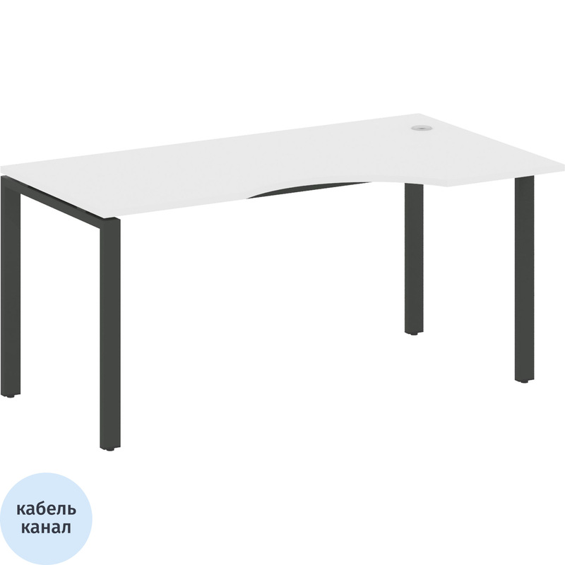 Изображение товара Эргономичный стол Metal System Style БП.СА-1 Правая белый или антрацит