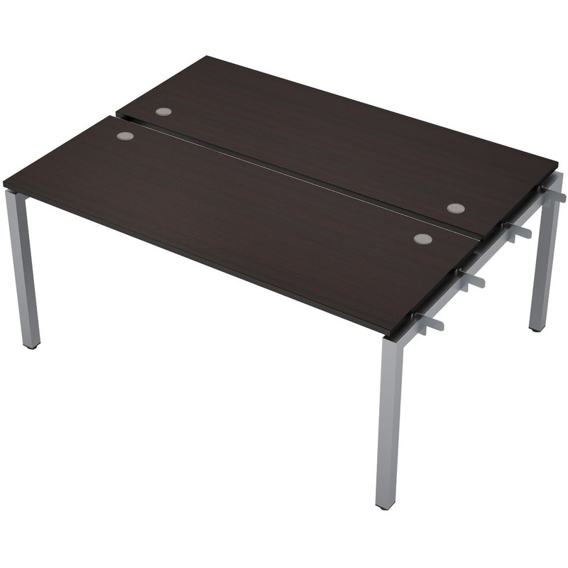Изображение товара Рабочая станция Avance 6МБН.5264 двухместная (венге/алюминий матовый, 1600х1235х750 мм)