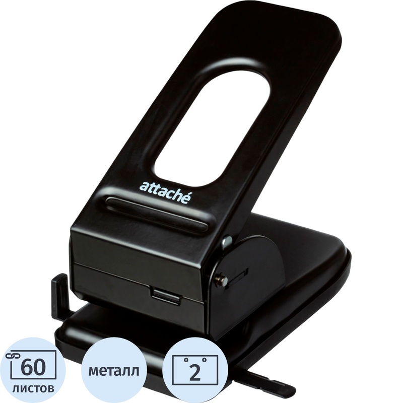 Изображение товара Дырокол Attache Economy до 60 листов черный с линейкой