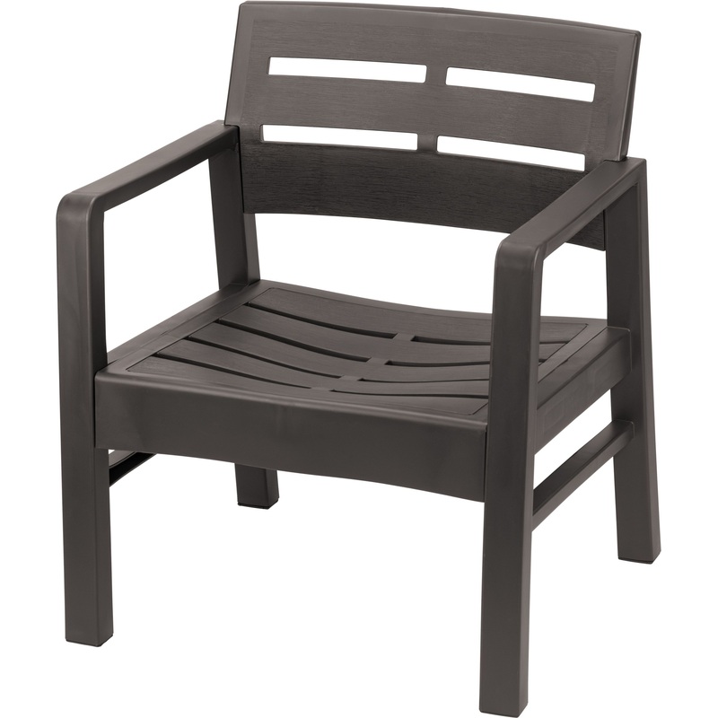 Изображение товара Пластиковое кресло Рейки М 4000 коричневое для уличного отдыха