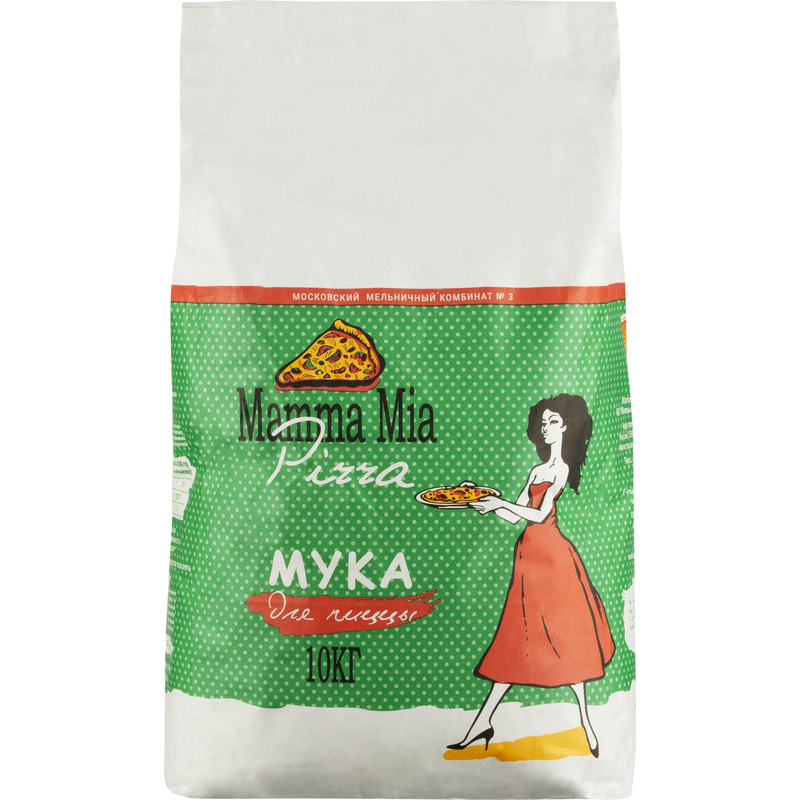 Изображение товара Мука Mamma Mia Pizza высший сорт 10 кг для пиццы и хлеба