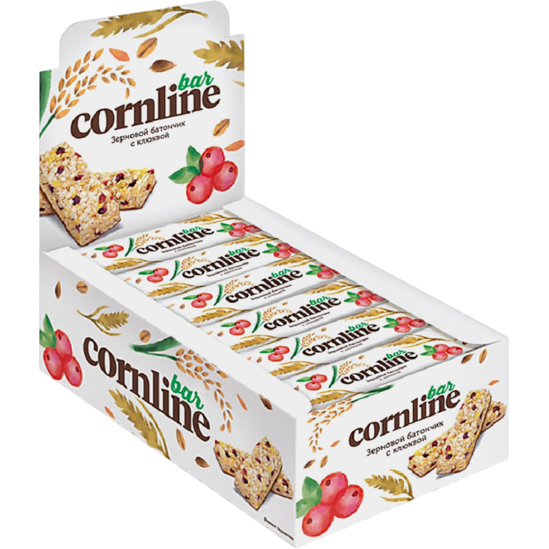 Изображение товара Батончик Cornline из цельных злаков с клюквой 18 штук по 30 г