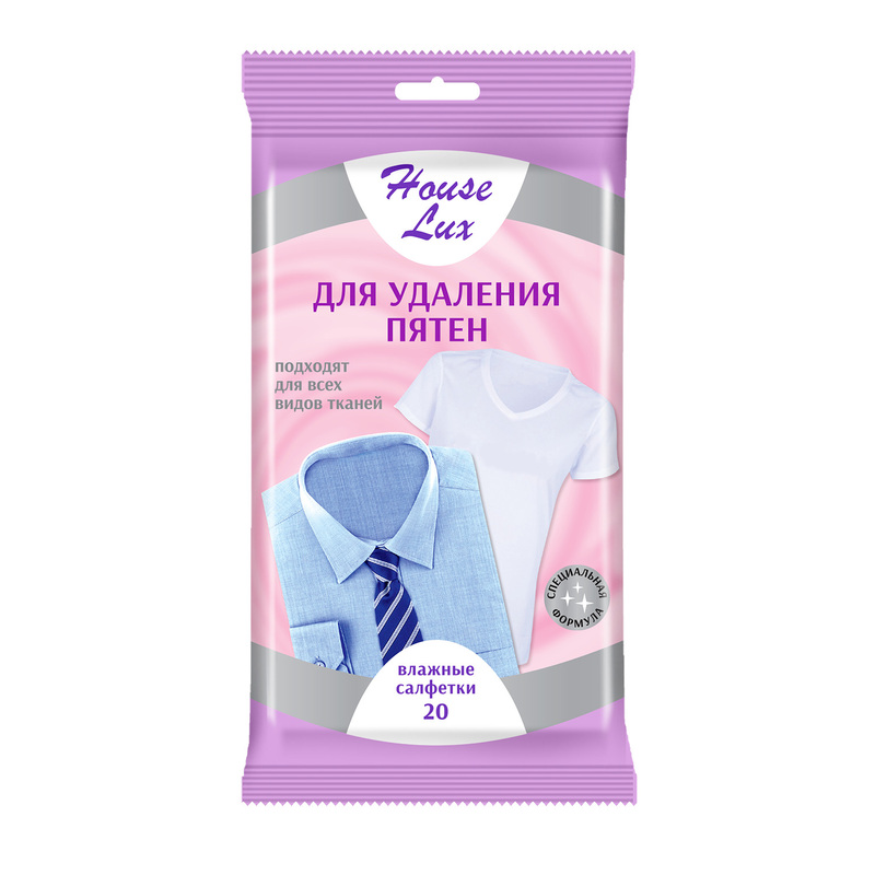 Изображение товара Влажные салфетки House Lux №20 для удаления пятен 24 шт эффективное средство очистки