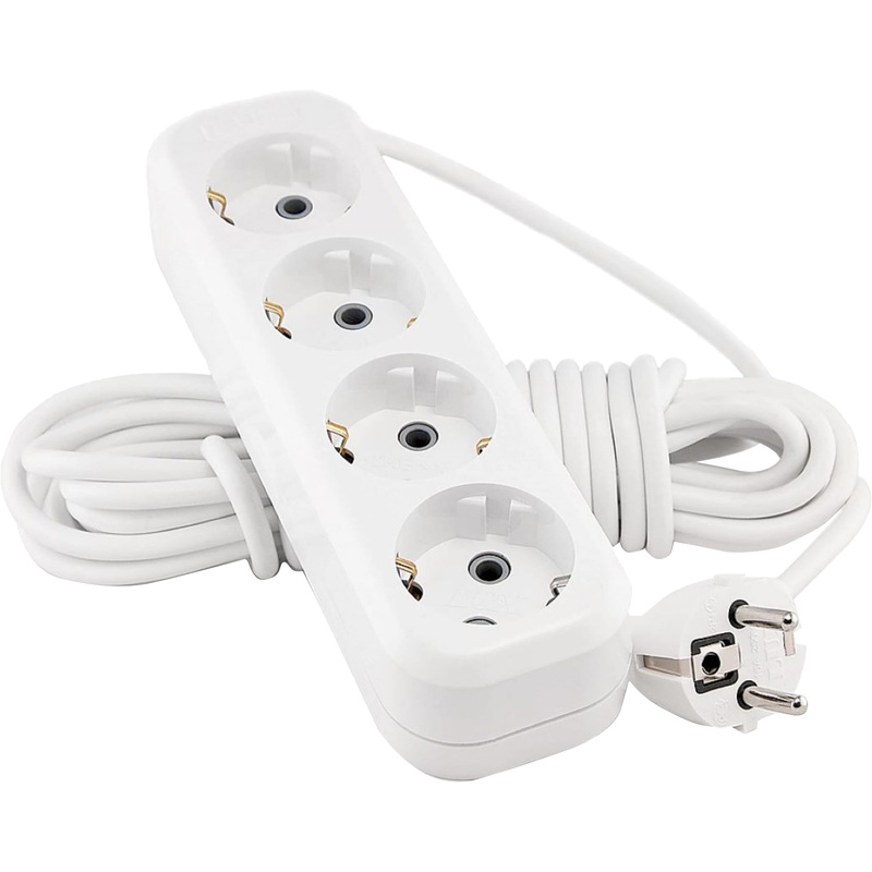 Изображение товара Удлинитель Lux У4-Е-05 4 розетки 5м с заземлением