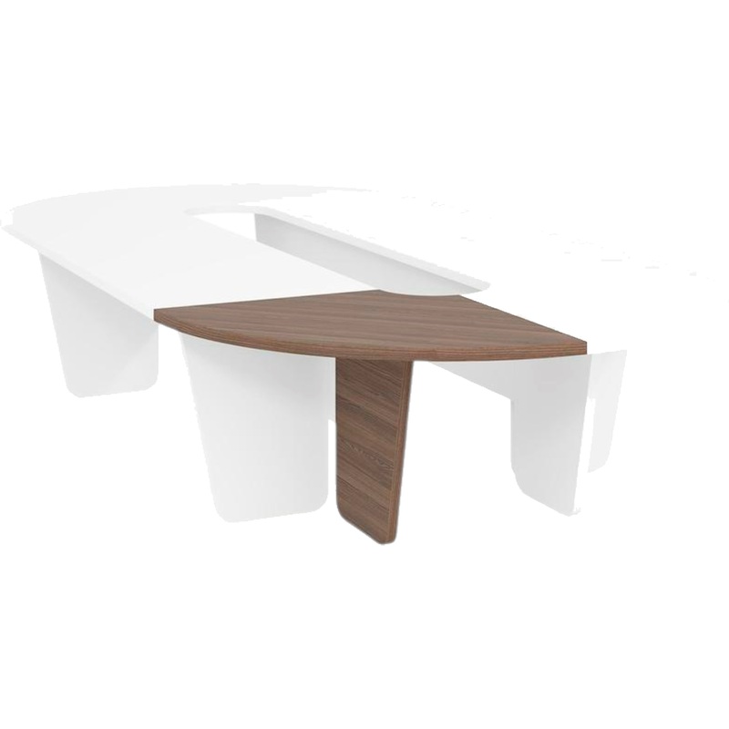 Изображение товара Секция стола переговоров Fregat Easy to lead угловая ясень бакаут 1000х1000х753 мм