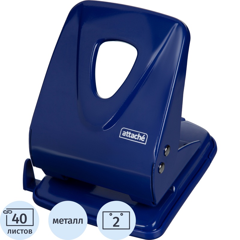 Изображение товара Дырокол Attache Symbol настольный для 40 листов с линейкой синий