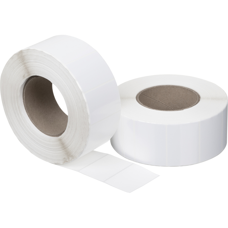 Изображение товара Термотрансферные этикетки 58х40 мм белые из полипропилена (10 рулонов)