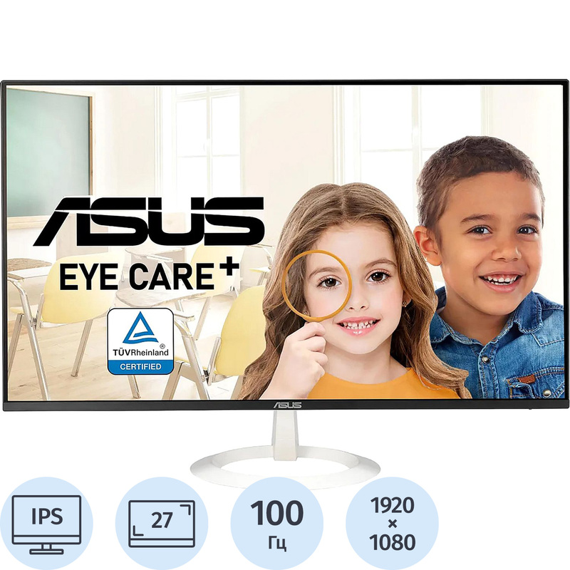 Изображение товара Монитор 27 дюймов Asus VZ27EHF-W белый