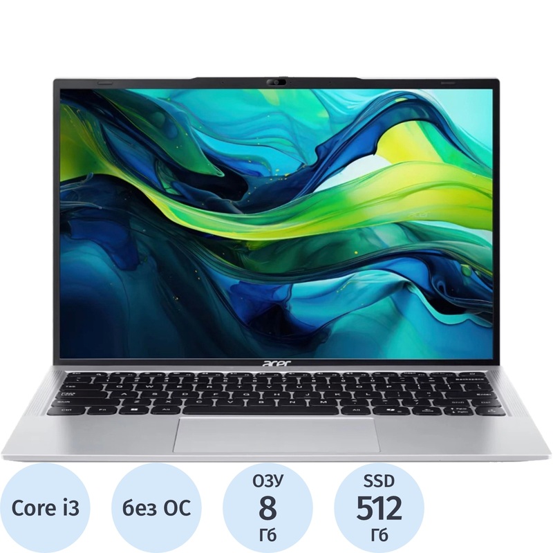Изображение товара Ноутбук Acer Aspire Lite 14" серый Intel Core i3 1315U/8 ГБ/SSD 512 ГБ (NX.J9HCD.001)