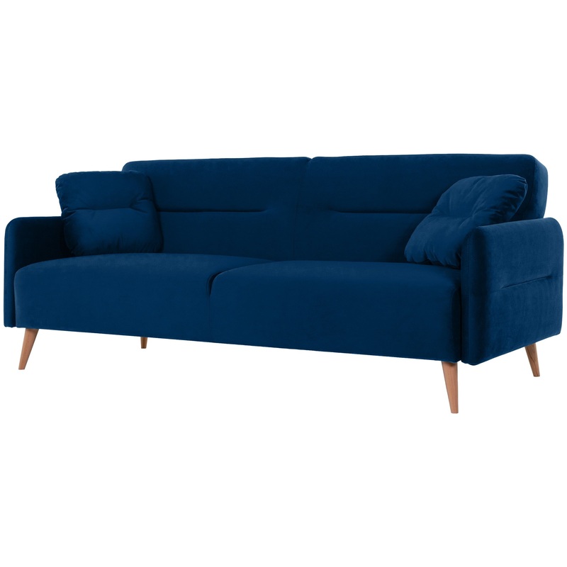 Изображение товара Диван трехместный Релакс Hygge раскладной темно-синий ткань скандинавский стиль