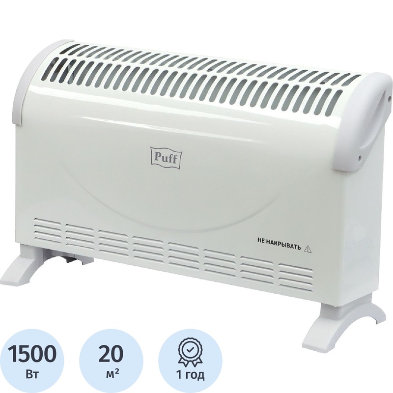 Изображение товара Конвектор Puff ОК 1500C белый 1500 Вт напольный с механическим термостатом