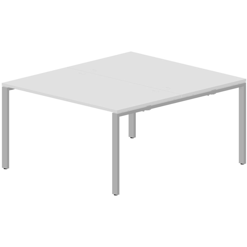 Изображение товара Стол письменный Strike STN2TG148BLAL 2 рабочих места (белый, 1380х780х750 мм)