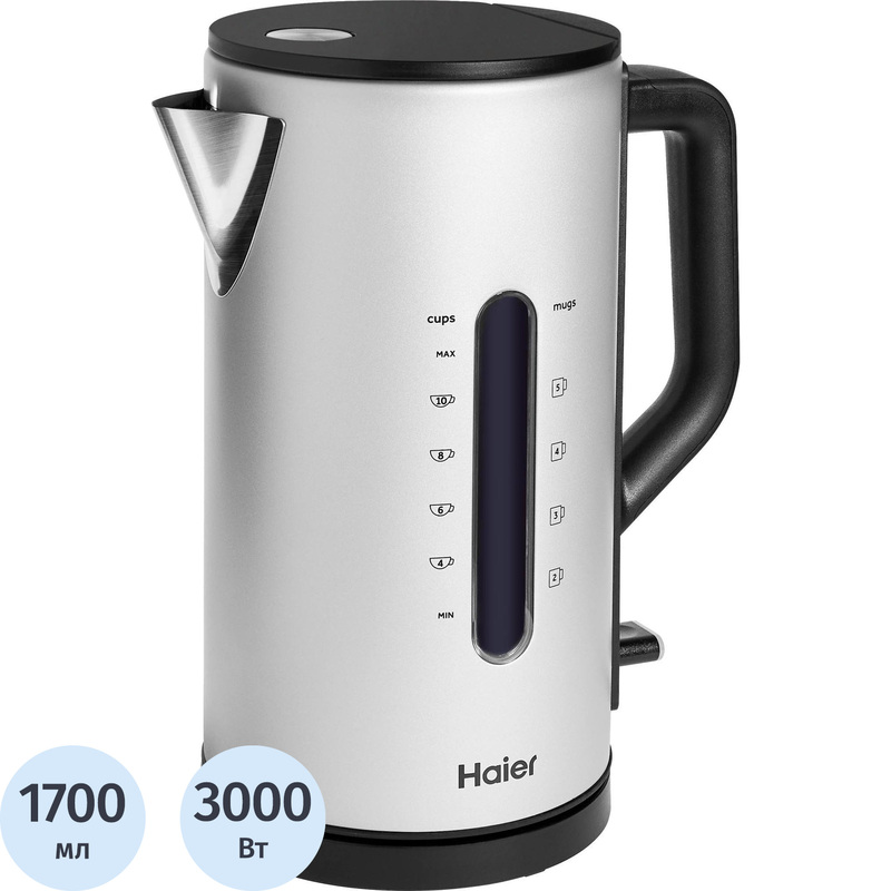 Изображение товара Электрический чайник Haier HK-601 серебристый 1.7 литра