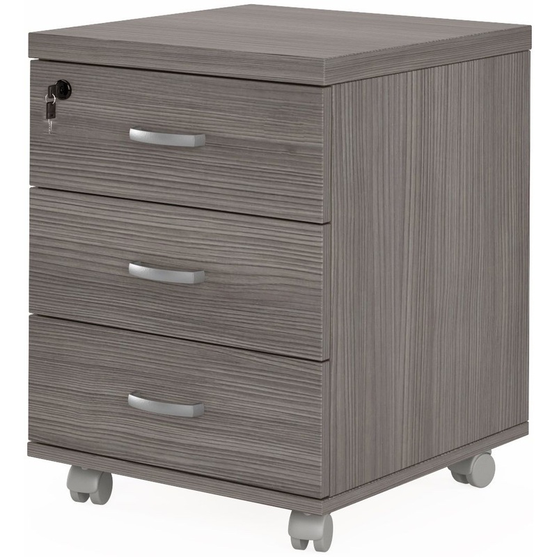 Изображение товара Тумба подкатная Flash M с центральным замком (лиственница, 452х474х595 мм, 3 ящика)