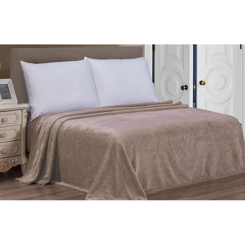 Изображение товара Плед Cleo PINOLI велсофт 150х200 см тёмно-бежевый