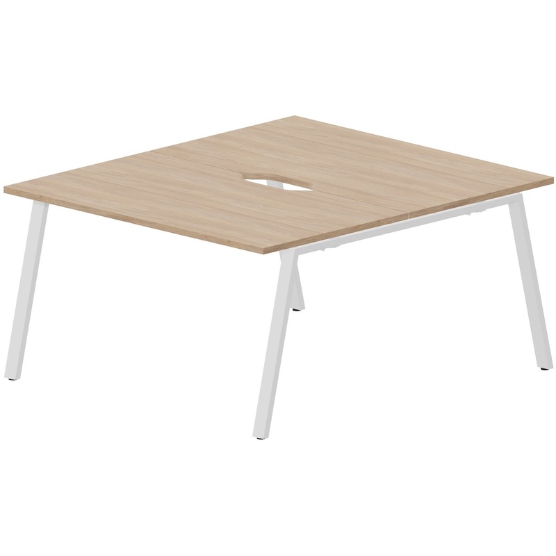 Изображение товара Письменный стол Arena ARN2TV148OWBL двухместный дуб светлый, 1380х780х750 мм