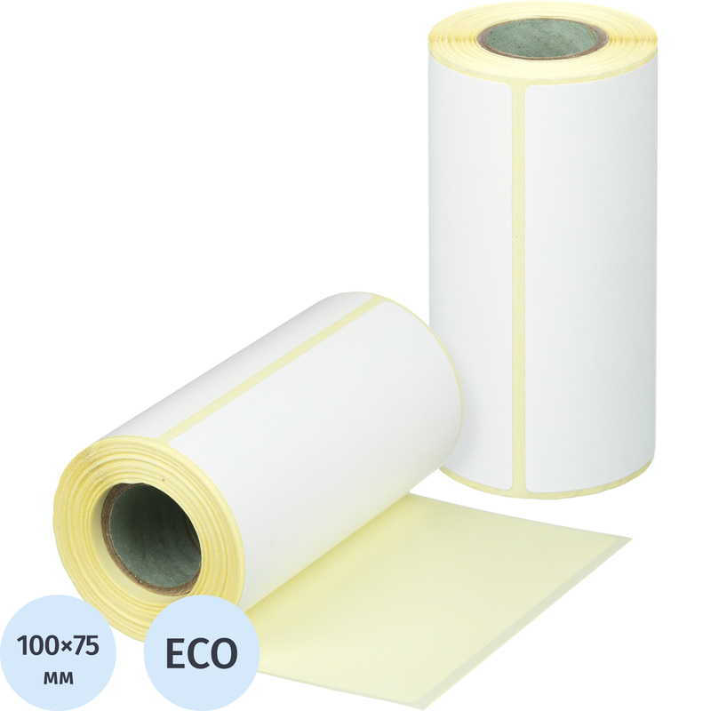 Изображение товара Термоэтикетки 100х75 мм ЭКО для мобильных принтеров, 150 шт рулон