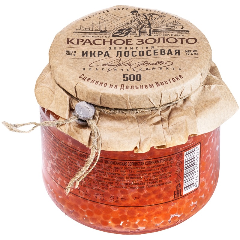 Изображение товара Икра лососёвая Красное Золото 500 г - Изысканный деликатес