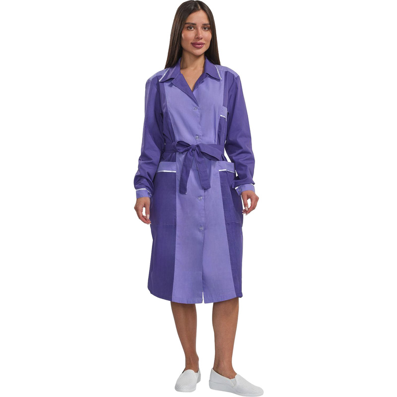 Изображение товара Халат для горничных у09-ХЛ фиолетовый светло-сиреневый 56-58 см