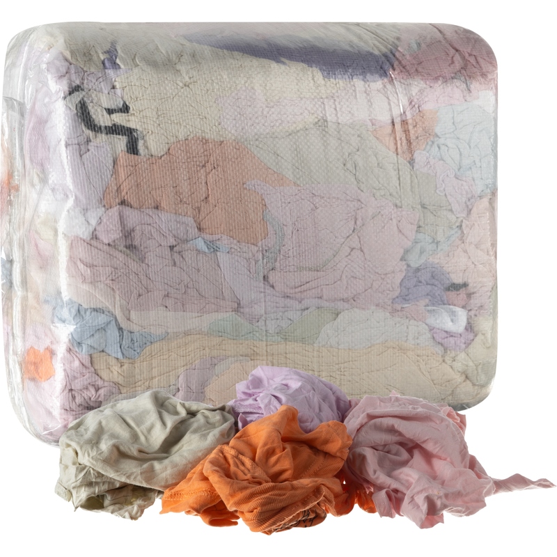 Изображение товара Уценка. Ветошь трикотажная светлая Выбор есть 10 кг (размер лоскута 60x60 см)