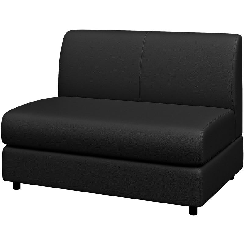 Изображение товара Модульный диван прямой Матрикс двухместный черный из искусственной кожи