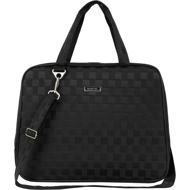 Изображение товара Деловая сумка-папка Polar Шашечки чёрная жаккард для ноутбука 17 дюймов