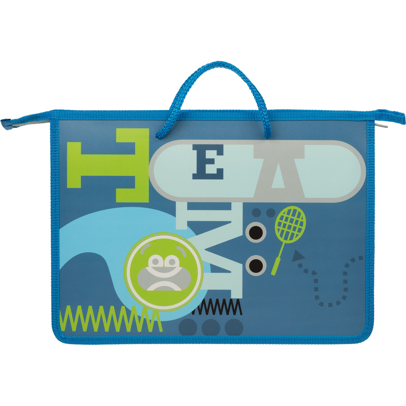 Изображение товара Папка для тетрадей А4 Комус Класс Team с молнией синяя для школьных принадлежностей