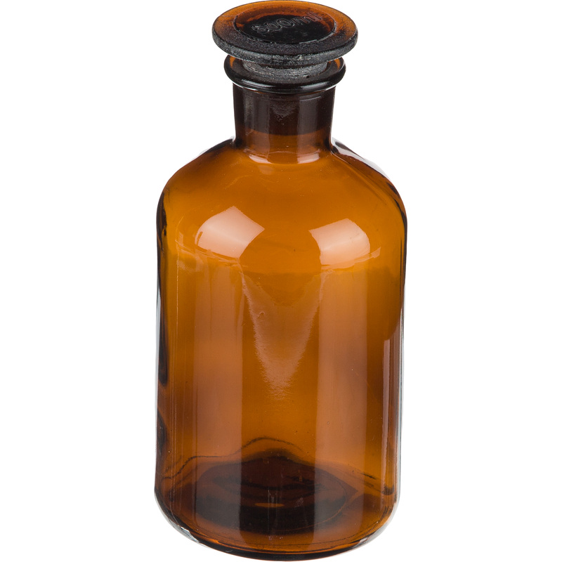 Изображение товара Стеклянная склянка темная 500 мл с широким горлом для химических веществ