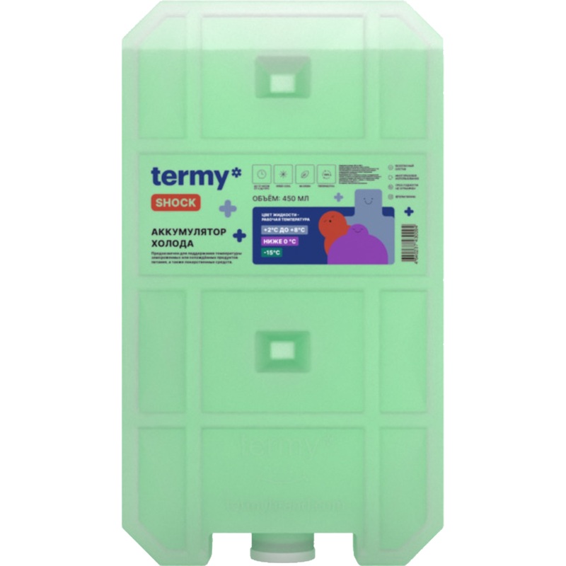 Изображение товара Аккумулятор холода Termy Shock 17.3х3.2х9.7 см водно-солевой для термосумок