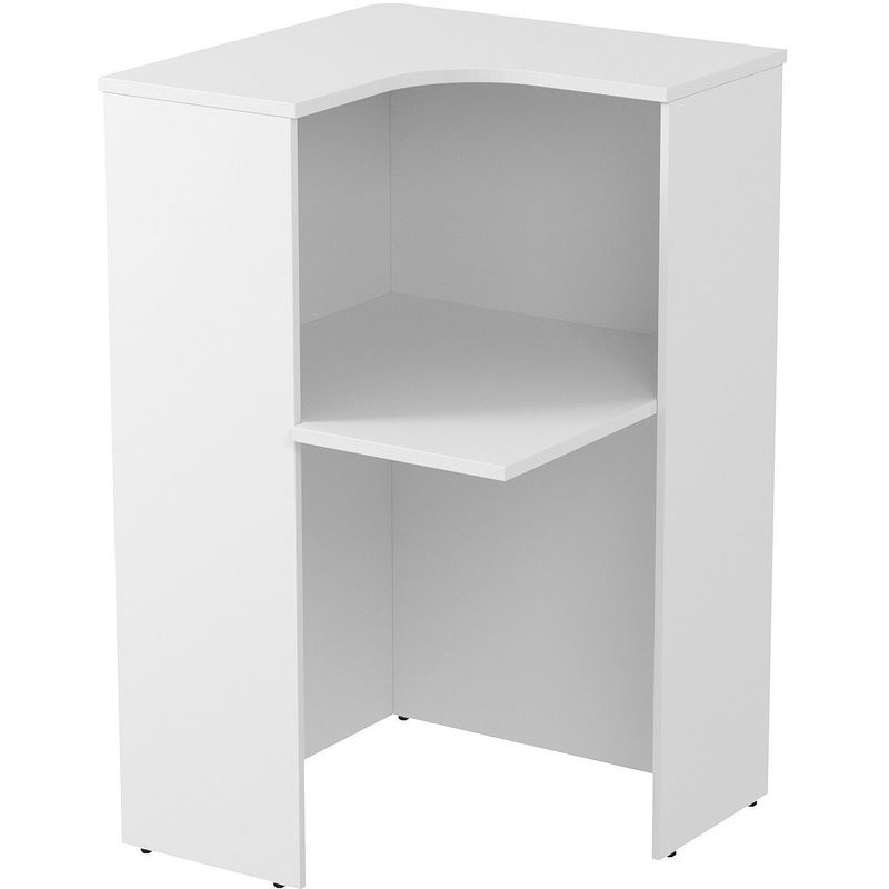 Изображение товара Модуль стойки ресепшн угловой 2РСУ.004 (белый, 755х755х1230 мм)