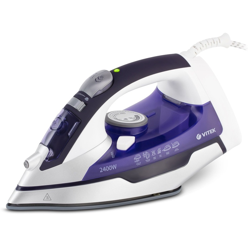 Изображение товара Утюг Vitek 1257-VT-02 фиолетовый с керамической подошвой и функциями отпаривания