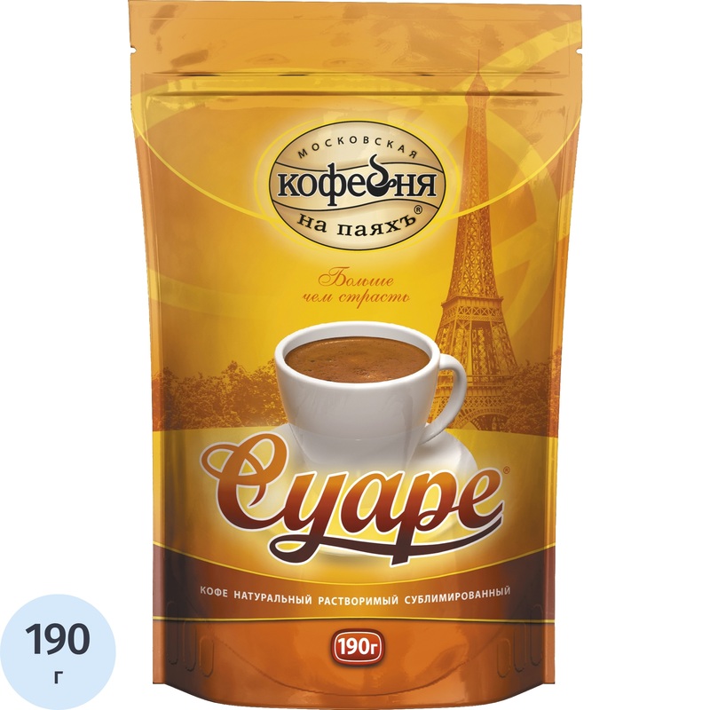 Изображение товара Кофе растворимый Московская кофейня на паяхъ Суаре 190 г для насыщенного утреннего напитка