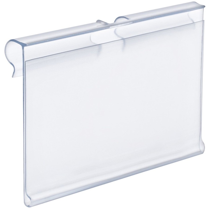 Изображение товара Ценникодержатель полочный на крючок 60 мм прозрачный (10 штук)