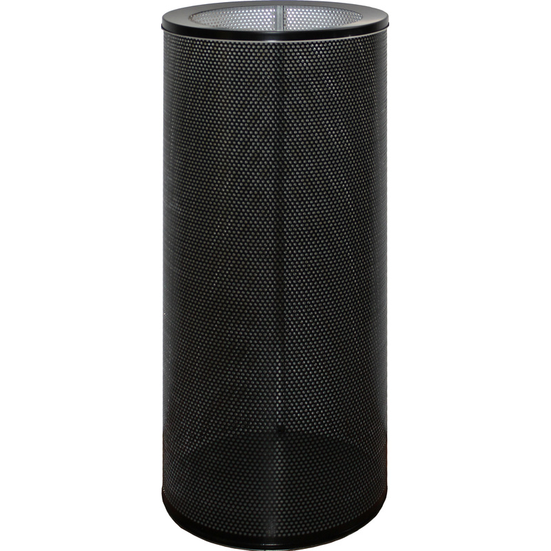 Изображение товара Уличная урна 30 литров из оцинкованной стали, перфорированная, черная