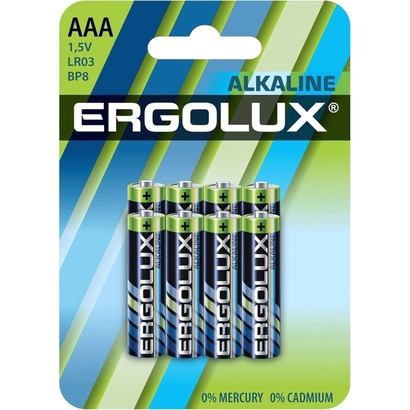 Изображение товара Батарейка AAA мизинчиковая Ergolux (8 штук в упаковке)