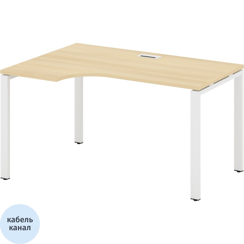Изображение товара Эргономичный письменный стол SN-6P.SPA-021(L) левый 1380x980x750 мм акация белый