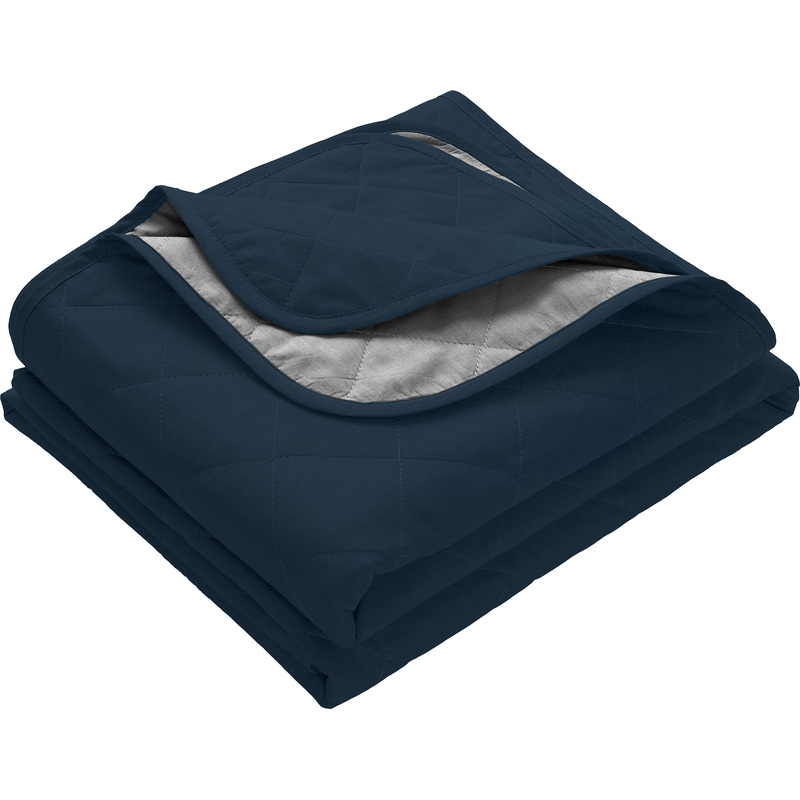 Изображение товара Покрывало Verossa Twilling blue сатин 220x240 см тёмно-синее/графитовое