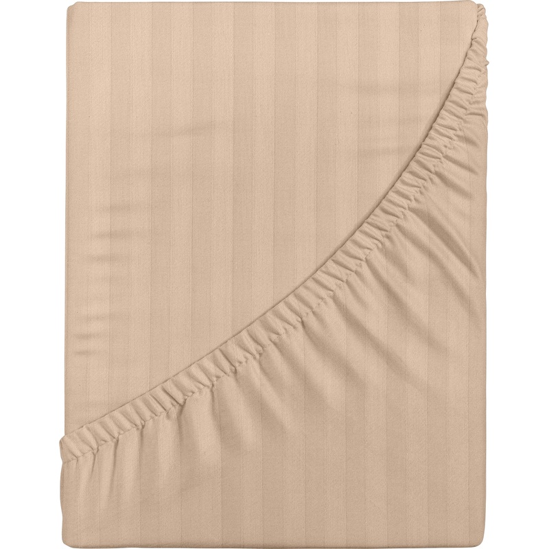 Изображение товара Простыня на резинке Verossa Bronze 160x200 см страйп-сатин бежевый 125 г/м2