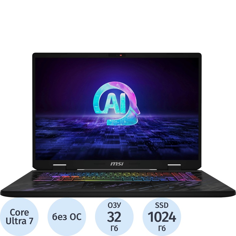 Изображение товара Ноутбук игровой Microstar Pulse 17 AI C1VEKG-089XRU 17 черный Intel Core Ultra 7 155H