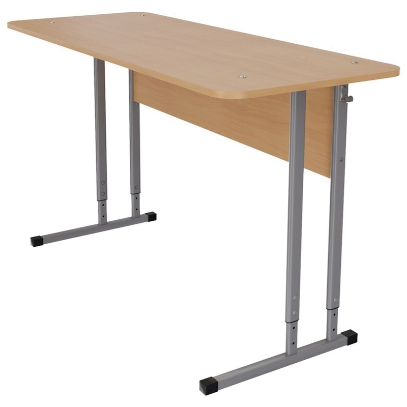 Изображение товара Стол ученический двухместный с закругленными углами цвет бук Разумный выбор для школ