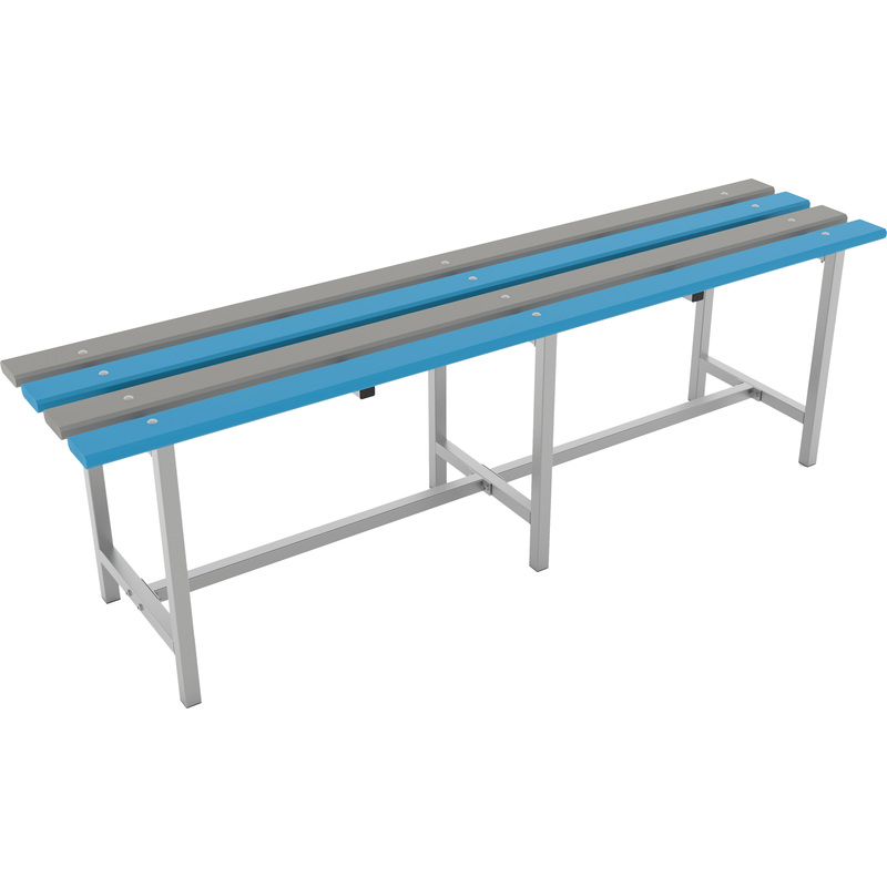 Изображение товара Скамья Титан Мета СТ-3П серый синий пластиковая и стальная конструкция