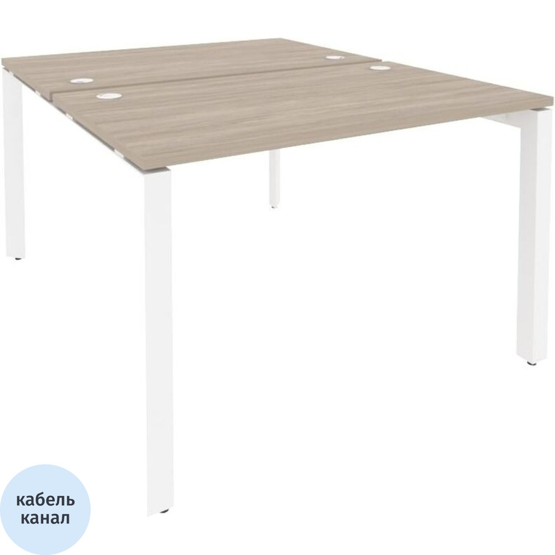 Изображение товара Рабочая станция для 2 рабочих мест ONIX-П O.MP-D.RS-2.7 дуб аттик/белый 1180х1475х750 мм