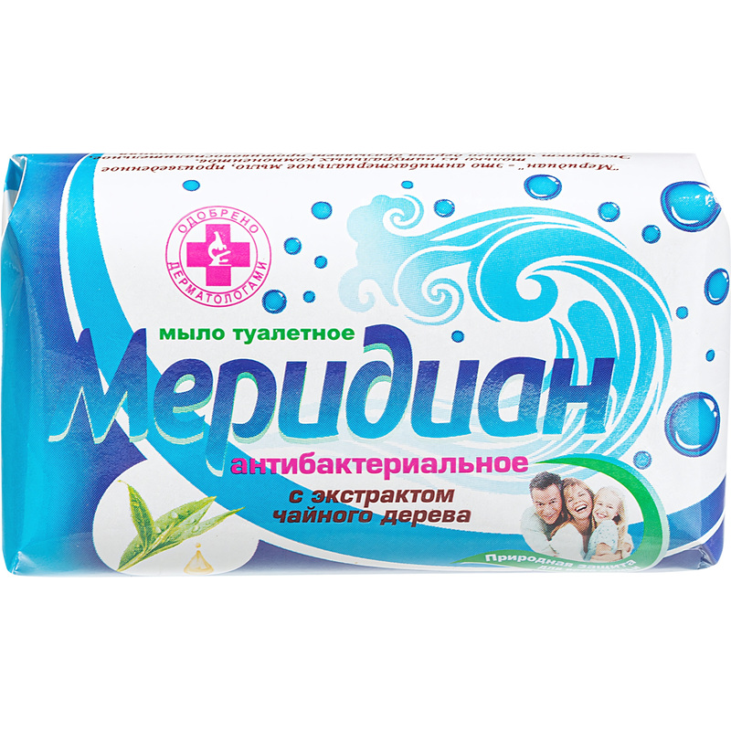 Изображение товара Мыло туалетное Меридиан Антибактериальное с экстрактом чайного дерева 100 г