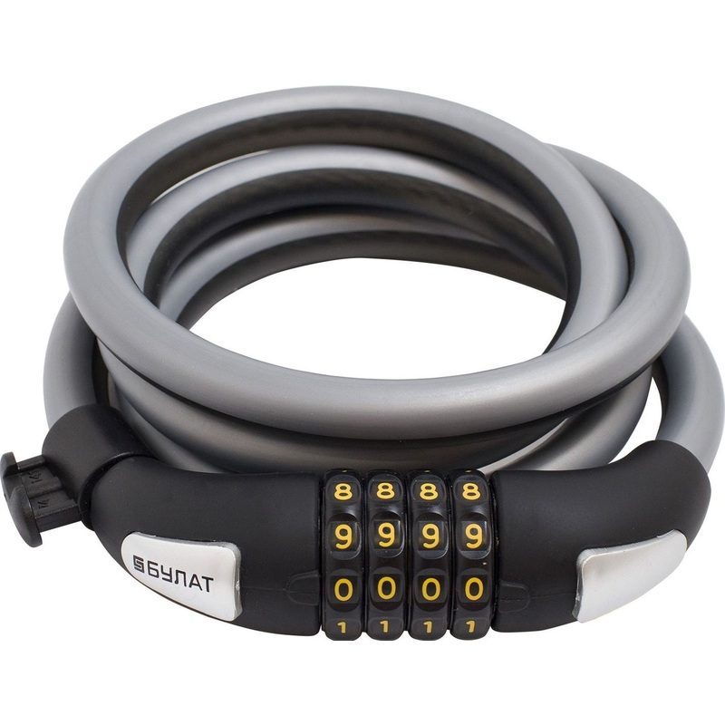 Изображение товара Замок велосипедный тросовый кодовый Булат ВС 557 с перекодировкой