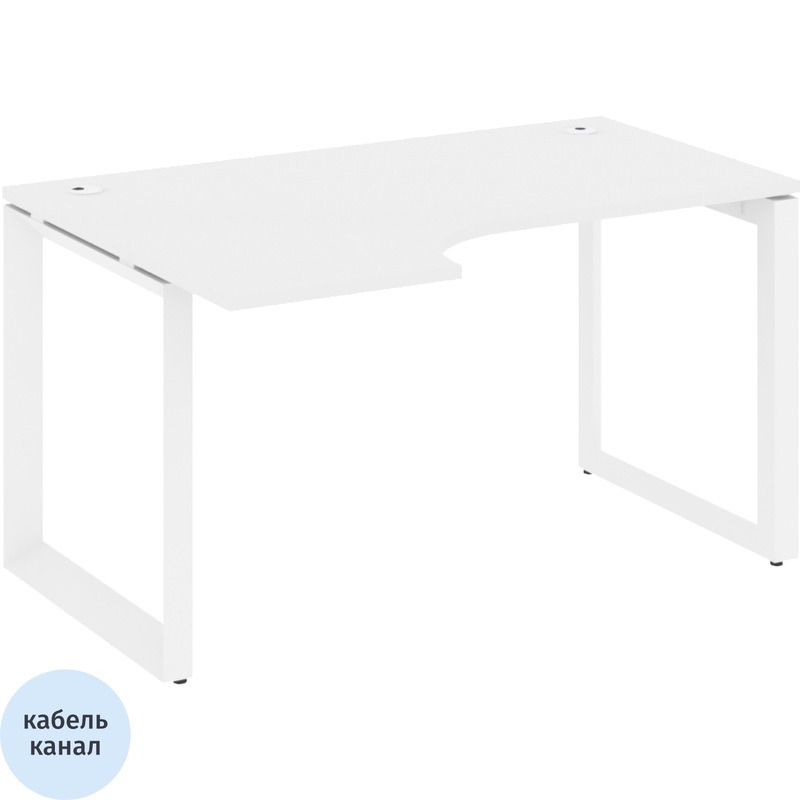 Изображение товара Стол эргономичный ONIX-О левый (белый бриллиант/белый, 1380х980х750 мм)