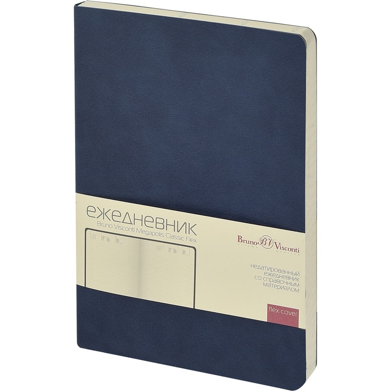 Изображение товара Недатированный ежедневник Bruno Visconti Megapolis Classic Flex А5 96 листов тёмно-синий искусствен