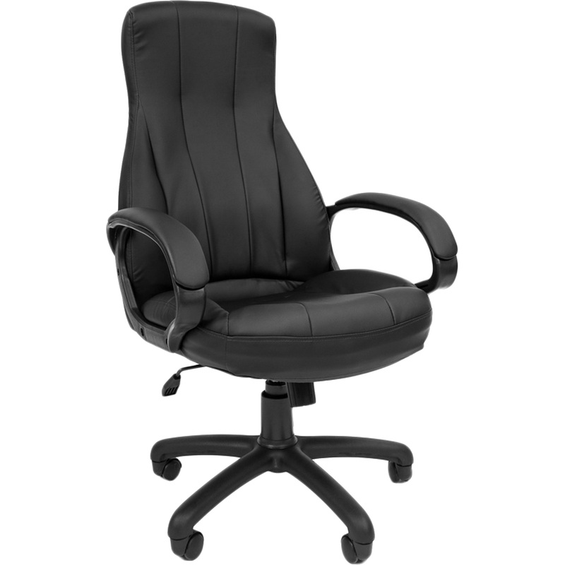 Изображение товара Кресло для руководителя РК 190 черное из экокожи с механизмом Top Gun